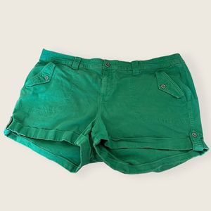 Torrid Plus Size Green Shorts rolled hem size 24 chino cotton spandex blend